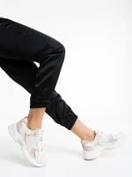 Дамски спортни обувки бежови от текстилен материал Dunya