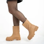 Дамски чизми камел от еко кожа  Yamari