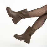 Дамски чизми кафяви  от еко кожа  Yamari