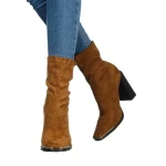 Дамски боти до глезена Camina светлокафяви