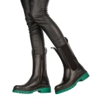 Дамски чизми Hima черни със зелено