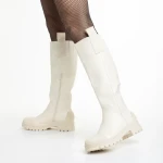 Дамски чизми  бежови  от еко кожа  Briona