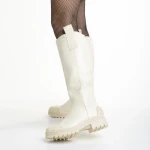 Дамски чизми  бежови  от еко кожа  Briona