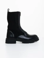 Дамски боти черни от екологична кожа и текстилен материал Maraja