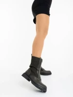 Дамски боти зелени от екологична кожа и текстилен материал Maraja