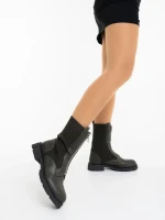 Дамски боти зелени от екологична кожа и текстилен материал Maraja