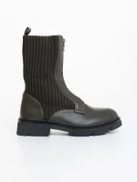 Дамски боти зелени от екологична кожа и текстилен материал Maraja