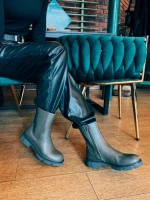 Дамски чизми зелени от еко кожа Cathryn