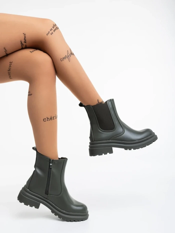 Дамски боти зелени от еко кожа Dilys