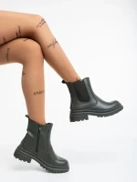 Дамски боти зелени от еко кожа Dilys