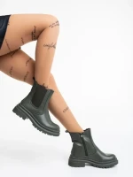 Дамски боти зелени от еко кожа Dilys