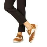 Дамски обувки casual без ток от еко кожа камел Darme