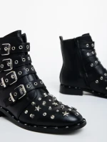 Дамски боти  черни  от еко кожа  Susanita