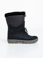 Дамски чизми черни cu бежови от синтетичен материал и текстил Marietta