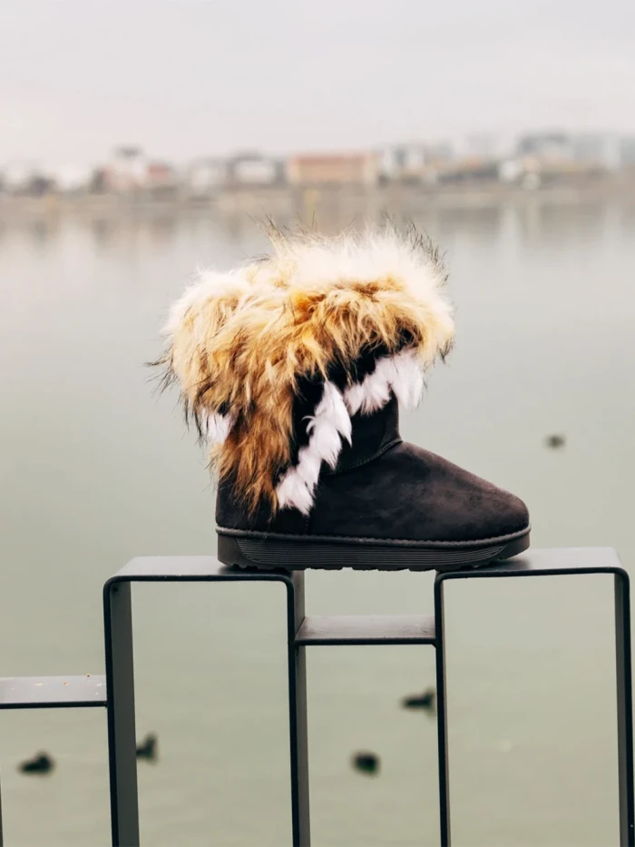 Дамски чизми Lasena сиви