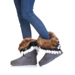 Дамски чизми Lasena сиви