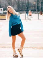 Дамски чизми  бежови  от еко кожа  Nunzia