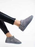 Дамски чизми сиви от текстилен материал Enna