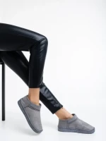 Дамски чизми сиви от текстилен материал Enna