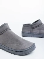 Дамски чизми сиви от текстилен материал Enna