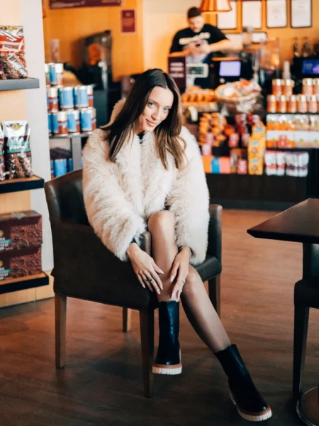 Дамски чизми  черни  от еко кожа  Chichi