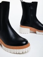 Дамски чизми  черни  от еко кожа  Chichi