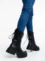 Дамски чизми черни от еко кожа Kanchana