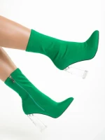 Дамски боти  зелени  от текстилен материал  Venora