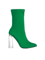Дамски боти  зелени  от текстилен материал  Venora