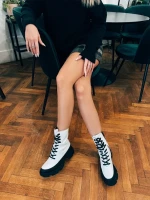 Дамски чизми бели от екологична кожа Berena