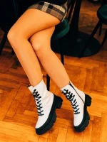 Дамски чизми бели от екологична кожа Berena