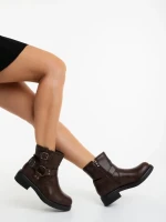 Дамски боти кафяви от екологична кожа Sherida