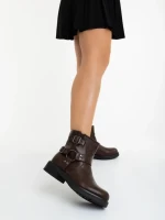 Дамски боти кафяви от екологична кожа Sherida