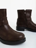 Дамски боти кафяви от екологична кожа Sherida