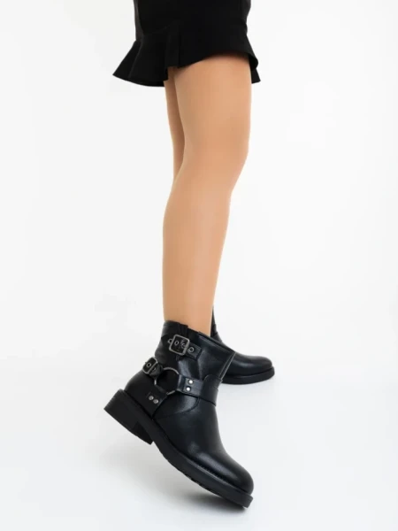 Дамски боти черни от екологична кожа Sherida