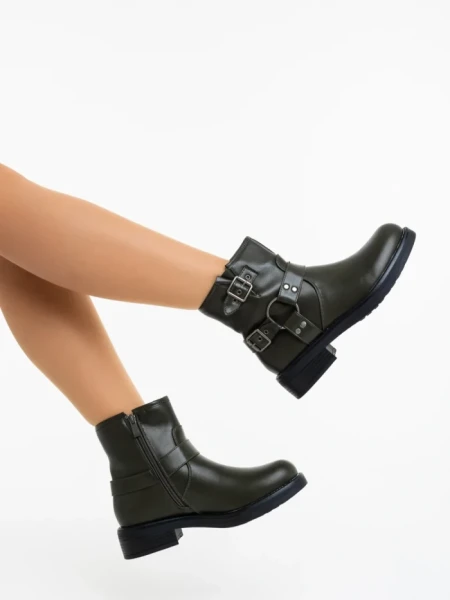 Дамски боти зелени от екологична кожа Sherida