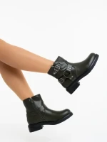 Дамски боти зелени от екологична кожа Sherida