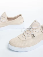 Всекидневни дамски обувки бежови от естествена кожа  Nilda