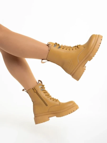 Дамски боти камел  от еко кожа  Zoa