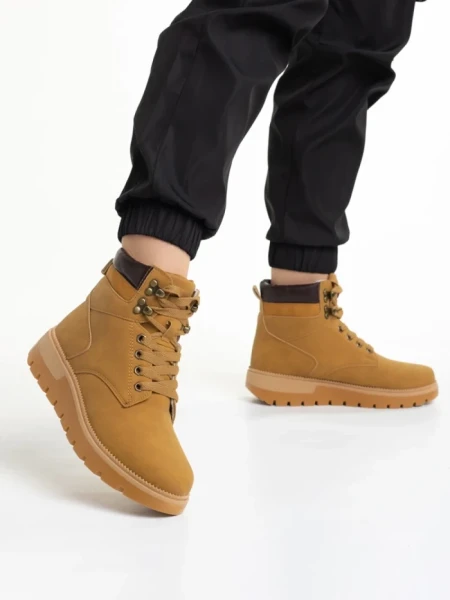 Дамски боти  камел  от еко кожа  Marla