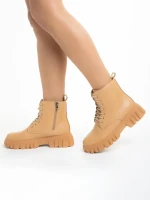 Дамски боти  камел  от еко кожа  Mirella