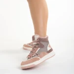 Дамски спортни обувки  розови  от еко кожа  и текстилен материал Reveca