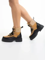 Дамски боти  камел  от текстилен материал Marlena