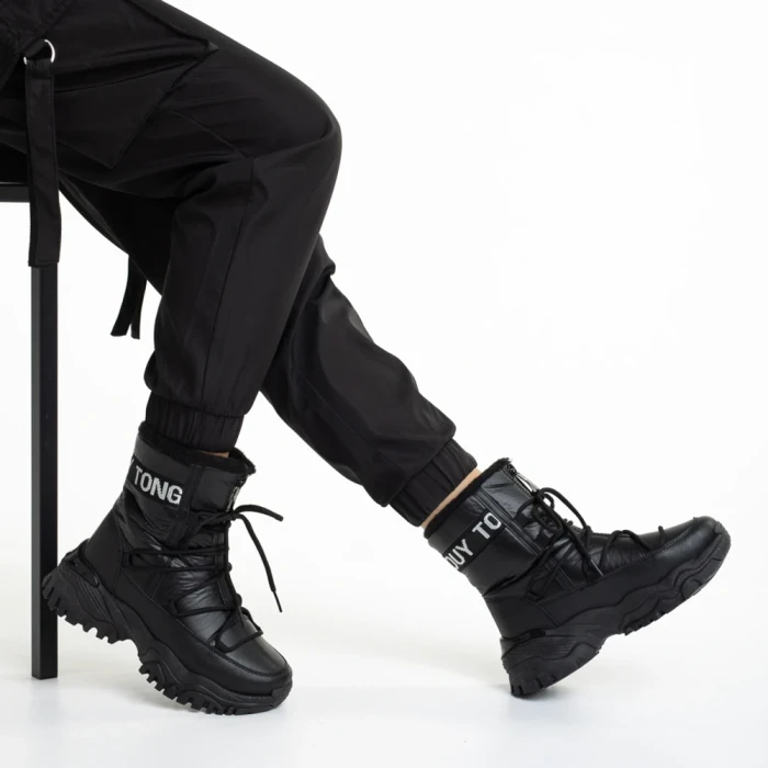 Дамски чизми черни  от еко кожа  Valera