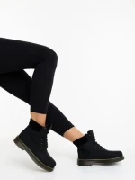 Дамски боти черни от екологична кожа и текстилен материал Olena