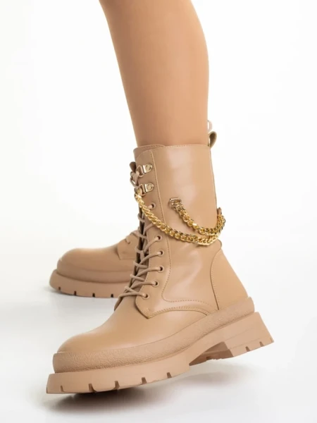 Дамски боти  бежови от еко кожа  Damani