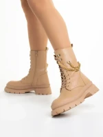 Дамски боти  бежови от еко кожа  Damani