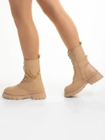 Дамски боти  бежови от еко кожа  Damani