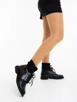 Дамски боти черни от екологична кожа и текстилен материал Maraja