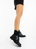 Дамски боти черни от екологична кожа и текстилен материал Maraja